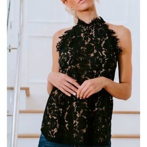 Floral lace halter style blouse. Boutique find.